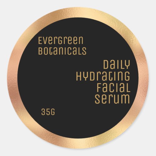 Minimalist Beauty label black and blush gold