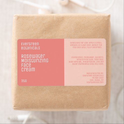 minimalist beauty label - dusty rose color