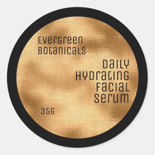 Minimalist Beauty label gold and black