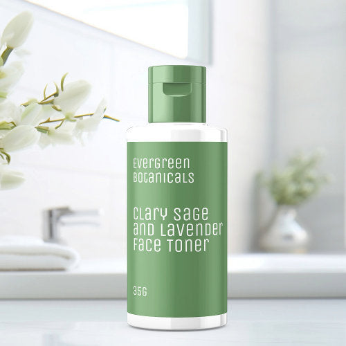 minimalist beauty label - green and white