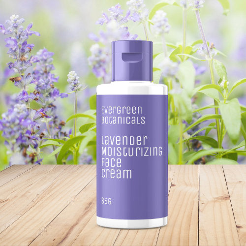 minimalist beauty label - purple and white