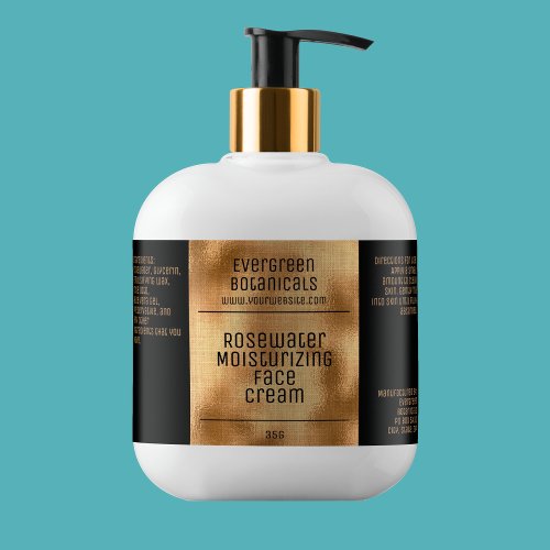 minimalist beauty products label  - black and gold