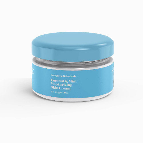Modern light blue cosmetics jar label 1 x 7.25