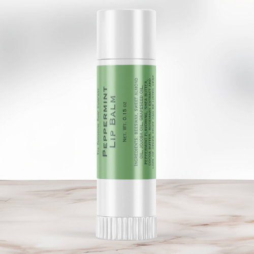 Modern light green lip balm tube label