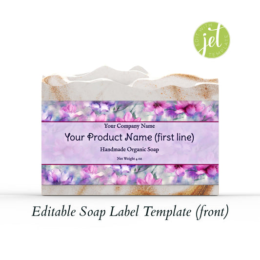 Pastel Floral Botanical Editable Printable Soap Label Template