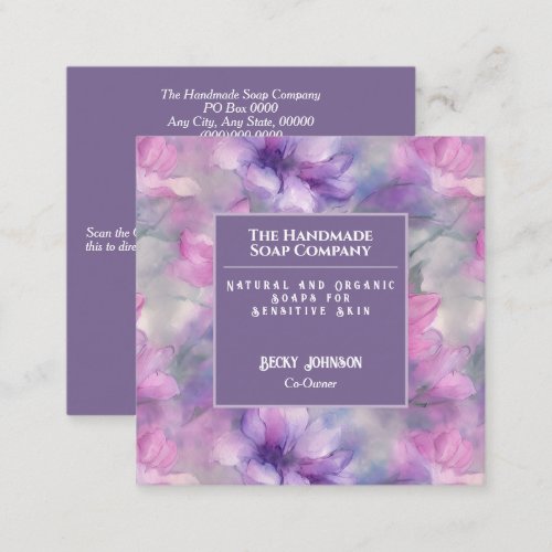 Pink and Purple Flowers Business Card