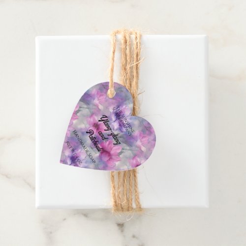 Pink and Purple Flowers Cosmetics Product Tag