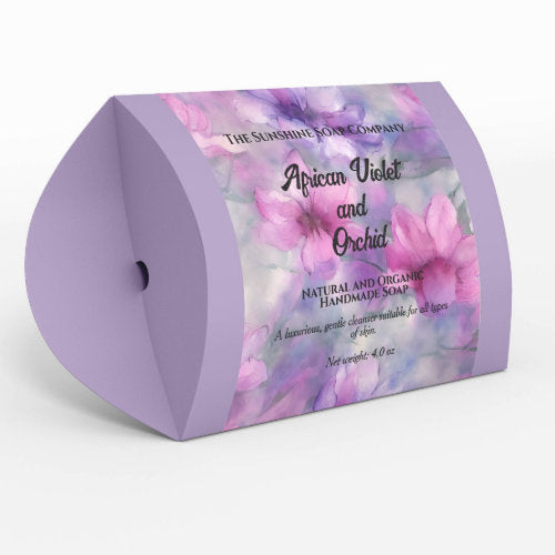 Pink and Purple Flowers soap box label