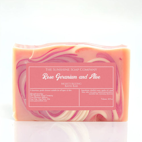 Pink w White Text soap or cosmetics jar label