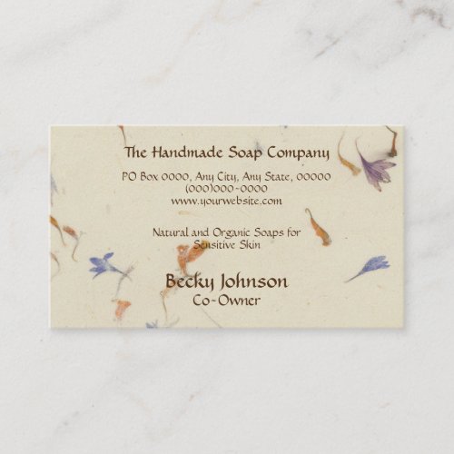 Pressed Flowers Paper Style Business Card