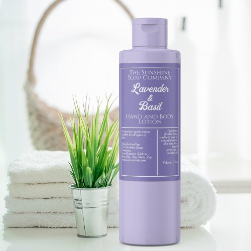 Purple and white waterproof cosmetics label