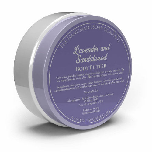 Purple Cosmetics Jar Label w Ingredients - 3” diameter