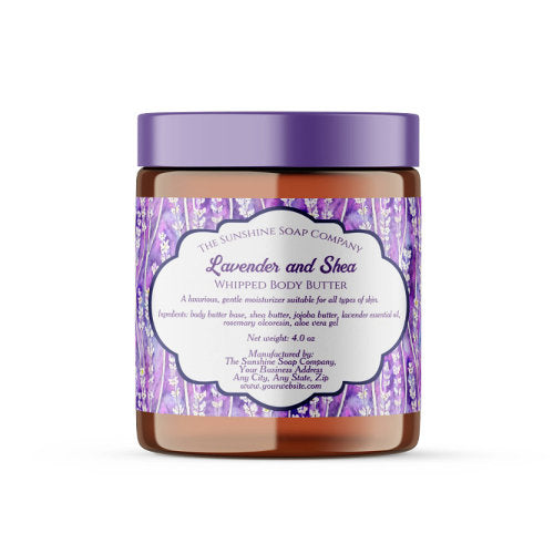 Purple Lavender Cosmetics Soap Packaging Label