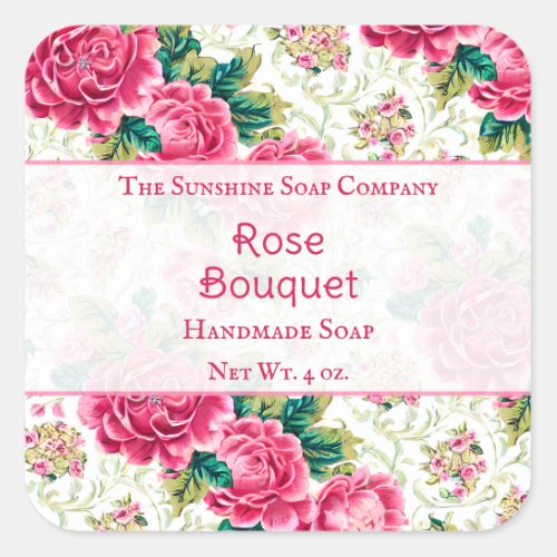 Roses Soap Cosmetics Square Sticker