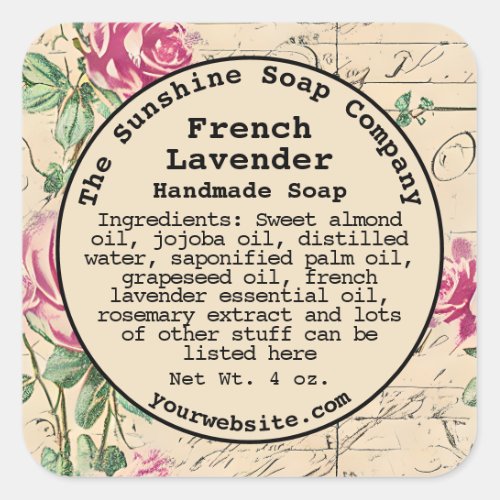 Shabby Chic Vintage Soap Cosmetics Label - 3