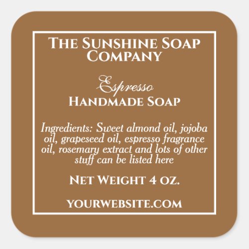 Simple Brown Soap and Cosmetics Label