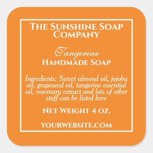 Simple Orange Soap and Cosmetics Label