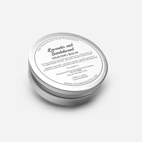 Simple White Cosmetics Jar Lid Label 2.75" dia