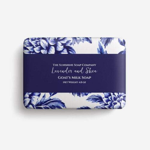 Soap Packaging Paper - blue and white dahlias