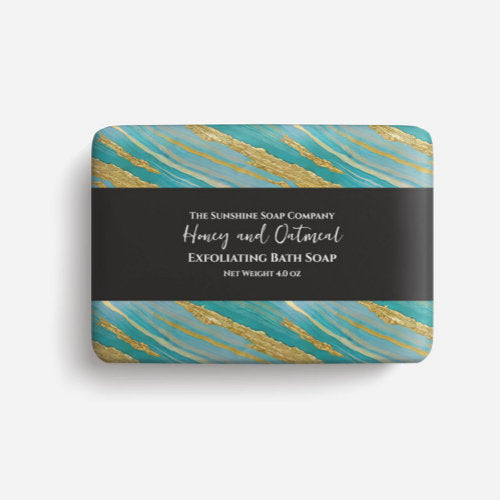 Soap Packaging Paper - turquoise and faux gold