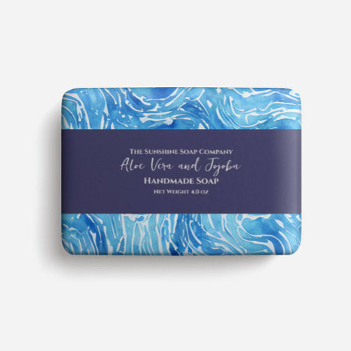 Soap Packaging Paper  watercolor blue waves