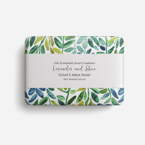 Soap Packaging Paper - watercolor green leaves
