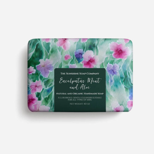 Soap Packaging Paper  watercolor pink green floral