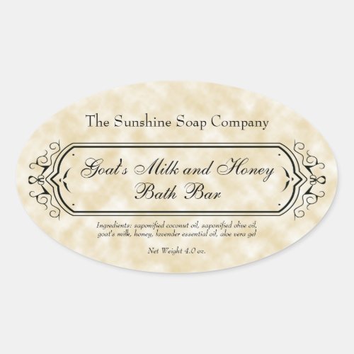 Tan parchment paper style label - beauty products