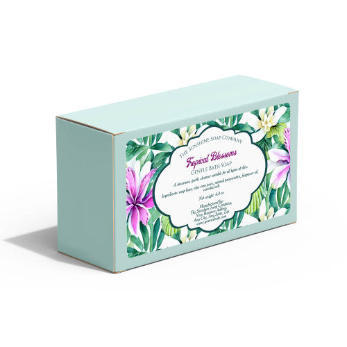 Tropical Flowers Soap Packaging Label