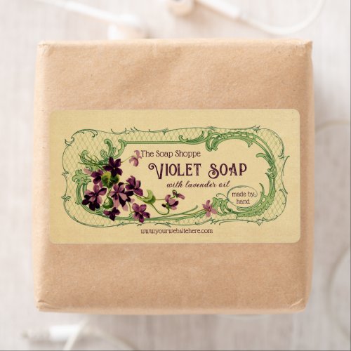 Vintage French Soap Label - Violets - customizable