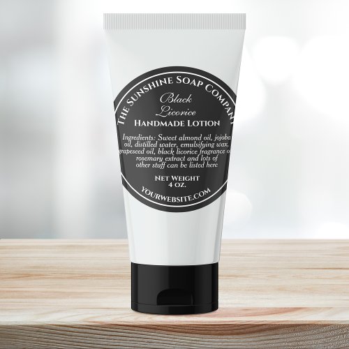 Vintage style black with white text soap cosmetic classic round sticker