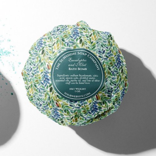 Vintage style dark green soap cosmetic bath bombs classic round sticker