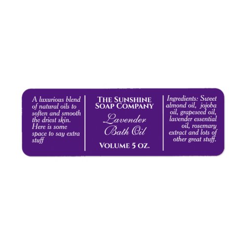 Vintage style purple soap and cosmetic label