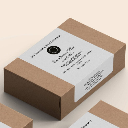 Vintage Style White Soap Packaging Label w Logo
