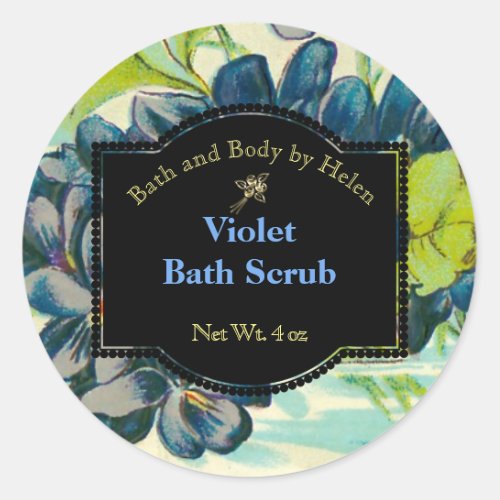 Violet Bath and Body Care Label - circle