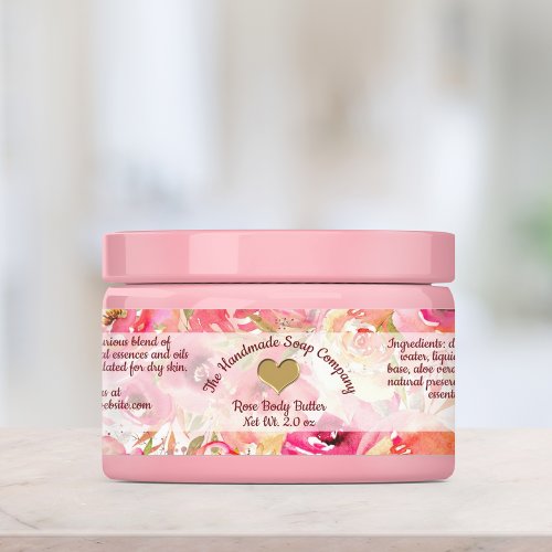 Watercolor Roses soap and cosmetics labels