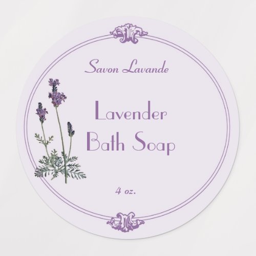 Waterproof Lavender Bath Soap Label