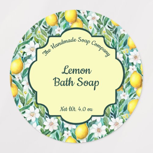Waterproof Lemon Soap or Cosmetics Product label 1