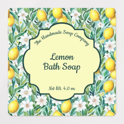 Waterproof Lemon Soap or Cosmetics Product label 2