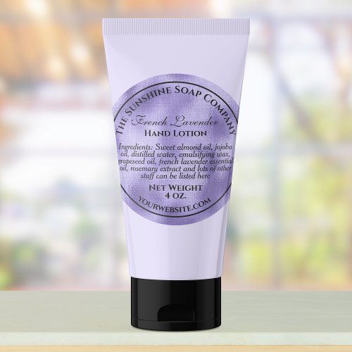 Waterproof purple foil cosmetics soap label