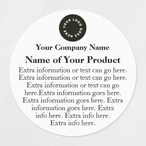 Waterproof Soap or Cosmetics Label w Logo - circle