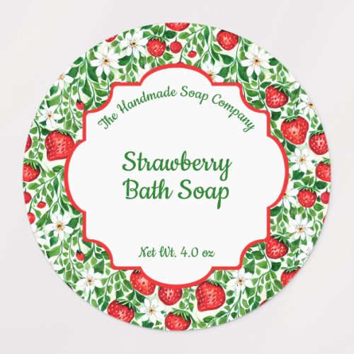 Waterproof Strawberries Soap and Cosmetics Labels