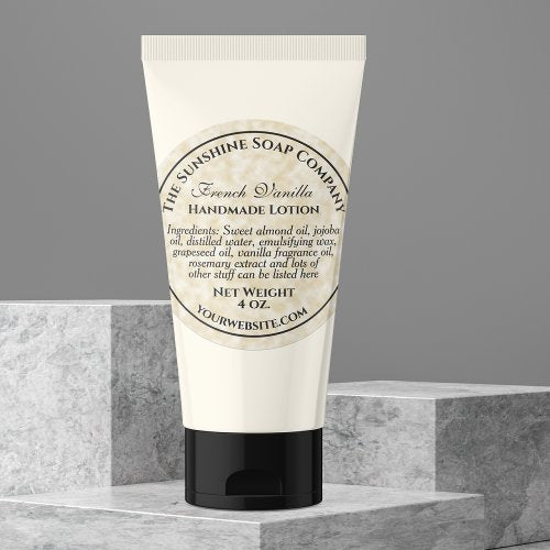 Waterproof tan parchment cosmetics soap label