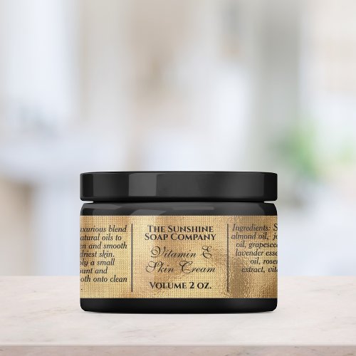 Waterproof vintage style woven gold cosmetics labels