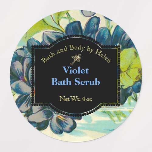 Waterproof Violet Bath and Body Care Label