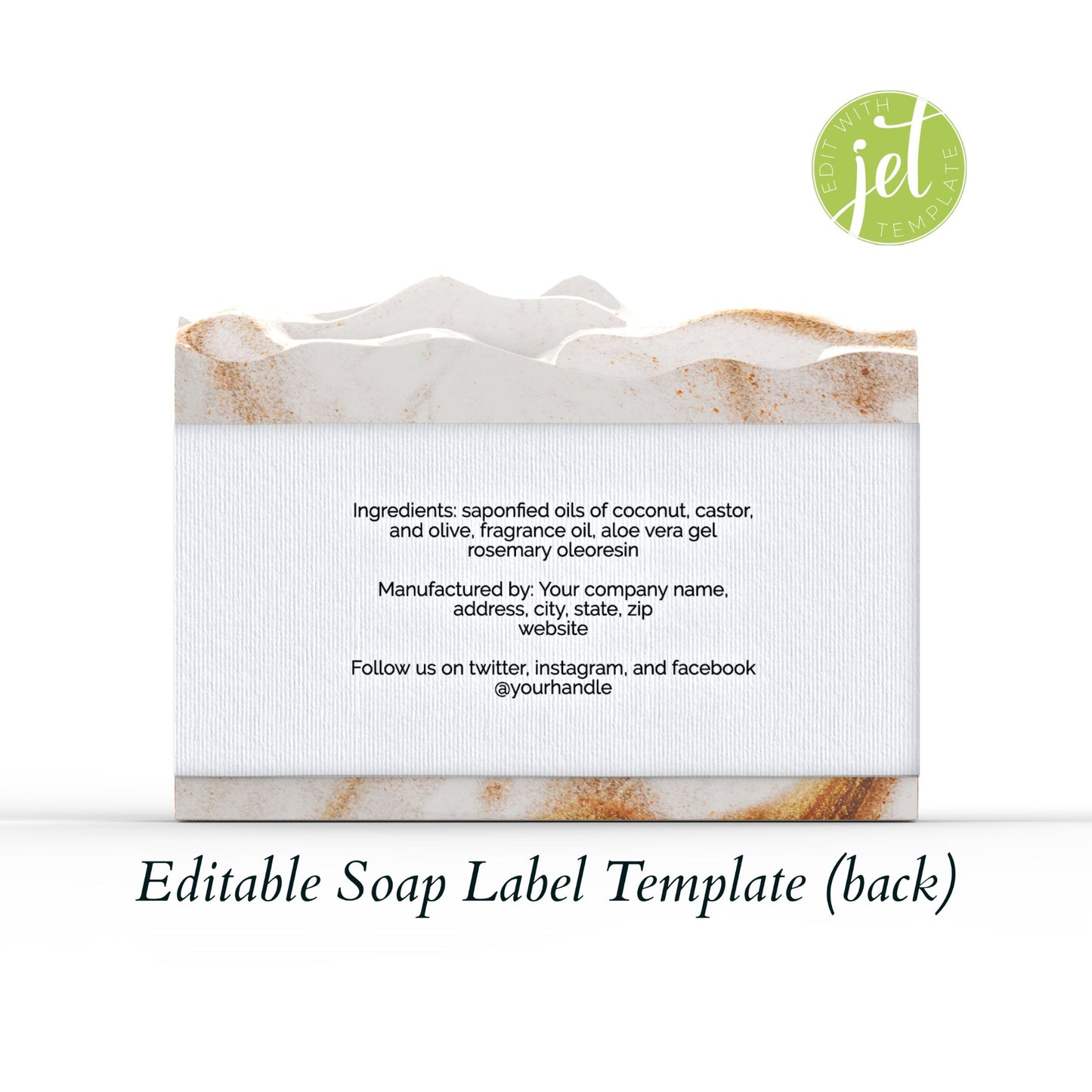 White Background With Ribbing Editable Printable Soap Label Template (White2)