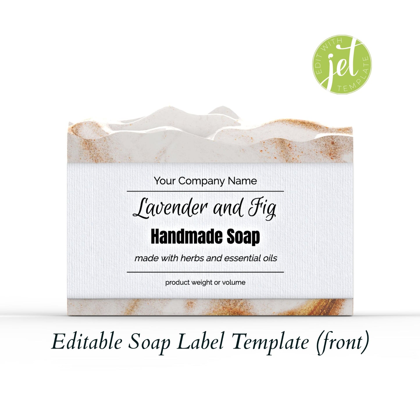 White Background With Ribbing Editable Printable Soap Label Template (White2)